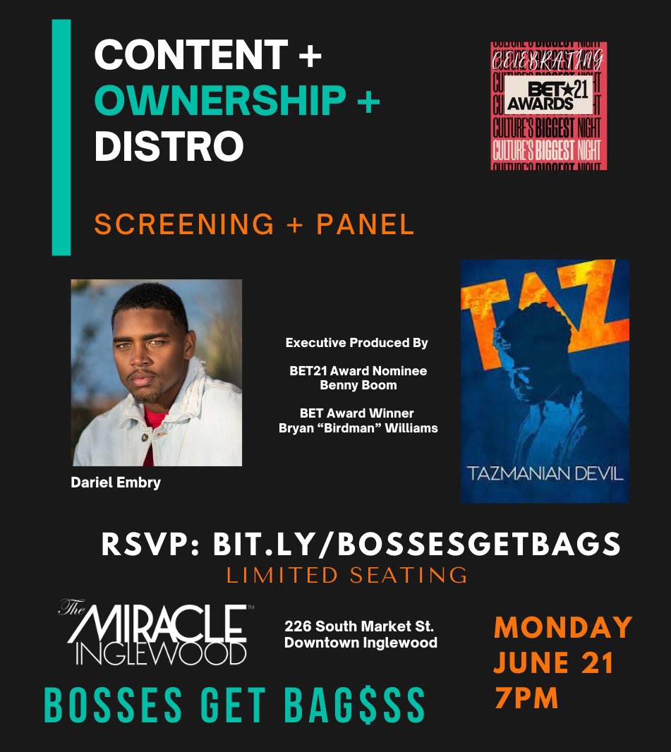 tazdevilmovie's tweet photo. Join us on 6/21, at 7PM PST to enjoy private screening of @tazdevilmovie and a panel discussion where we’ll be joined by actor @DarielEmbry. 

Seats are limited so get your tickets today https://t.co/Fny4ms2lxl 

#tazmaniandevil #tazmaniandevilmovie #taz https://t.co/5GCHomsl41