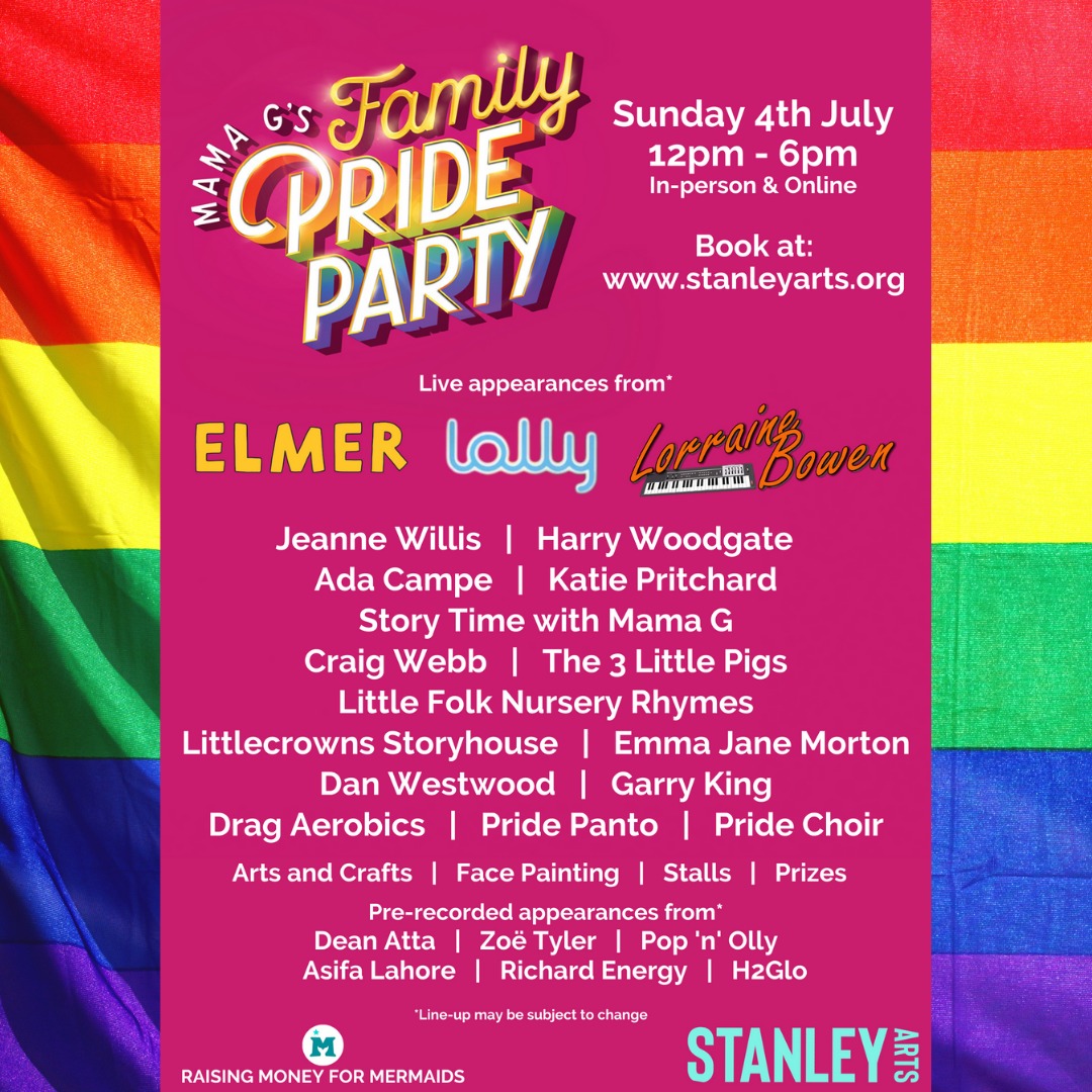 Getting excited for Mama G's Family Pride Party! Pay-what-you-want tickets live and online from @Stanley_Arts 

@harryewoodgate @TheatreUnusual @DeanAtta @zoetyler @PopnOlly @Richard_Energy_ @AsifaLahore @lemonjcreative

#familyPride #FamilyFun #familyTheatre #Pride #Pride2021