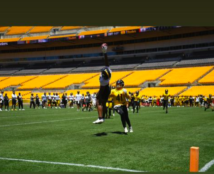 MarkKaboly's tweet photo. Steelers rookie RB Najee Harris posted this on his social media and this photo does the catch no justice. It was much more spectacular than this suggests. The left arm never left his side throughout the entire process. https://t.co/8H1kJbFJIp