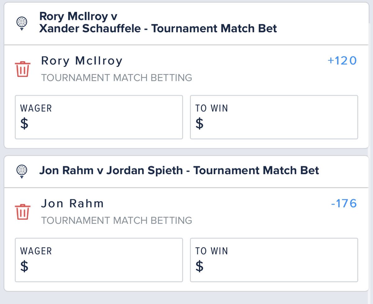 Going to throw a unit on all of these. 
Rory +120
Rahm -176
Bryson -118
Morikawa -118
Some fun #USOpen bets. https://t.co/ThiAqfYkl3