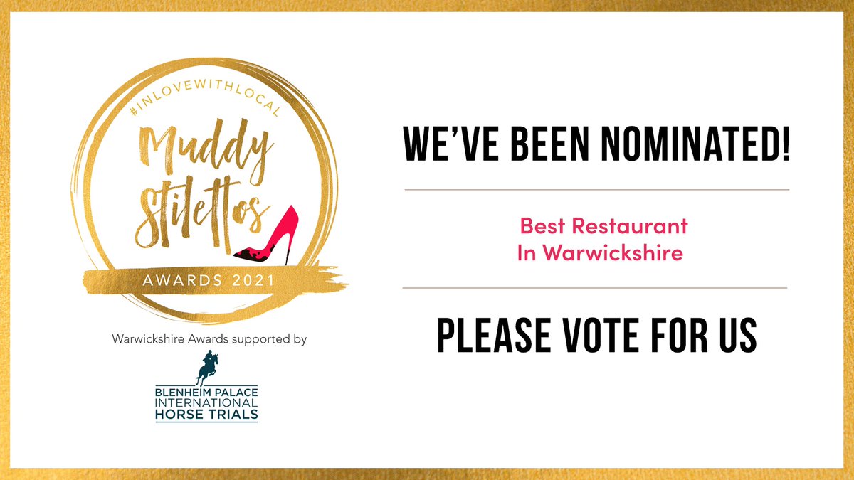 1of2: 
We were very happy to hear this morning that we have been nominated in the BEST RESTAURANT category of The Muddy Stilettos Awards and would love for you all to go to the site and continue to vote for us! Click on the link below then search for THE BEST RESTAUARANT and ....
