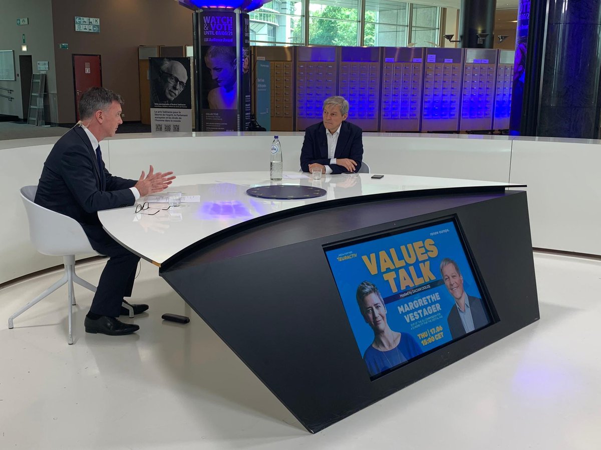 RenewEurope's tweet image. 🔴 LIVE NOW!

Join #RenewEurope's #ValuesTalk with the EVP of @EU_Commission @vestager &amp;amp; the President of Renew Europe @CiolosDacian moderated by @BrianMaguireEU to talk about Artificial Intelligence.

👉 bit.ly/3iu9Qu3