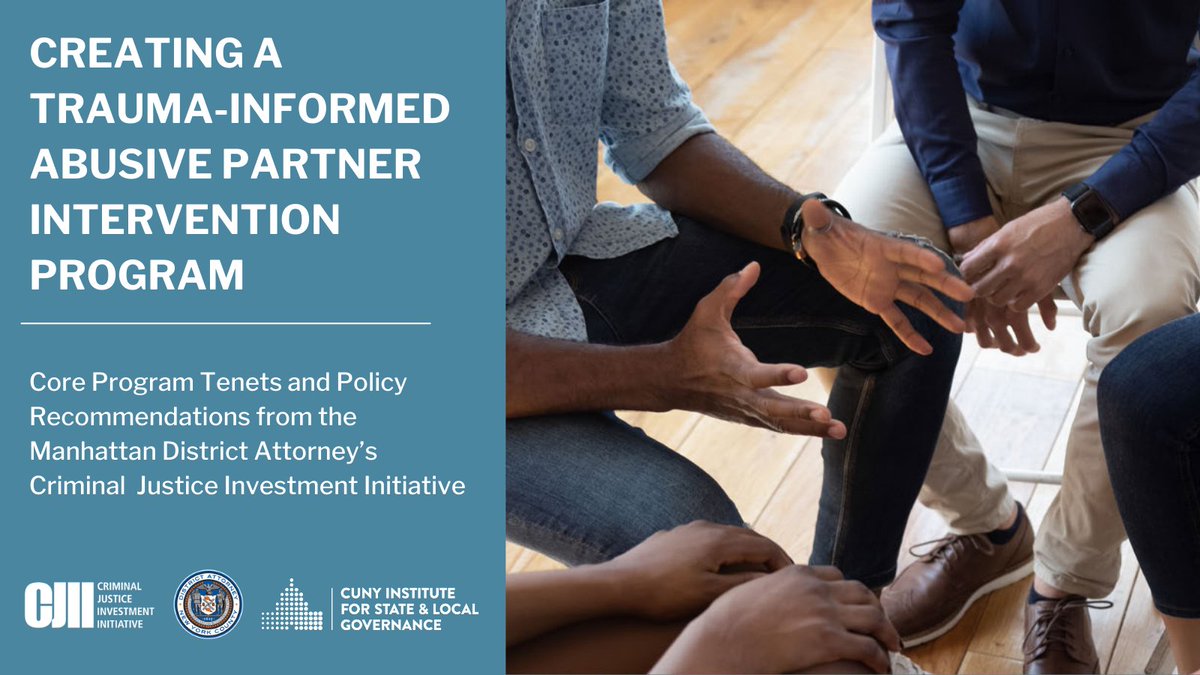 CUNYISLG's tweet photo. NEW REPORT about an innovative trauma-informed abusive partner intervention program and policy recommendations for working with abusive partners, serving survivors, and integrating trauma-informed care into behavioral health &amp; social service delivery https://t.co/ic5YJZDqMQ https://t.co/iePP3ZhAd5