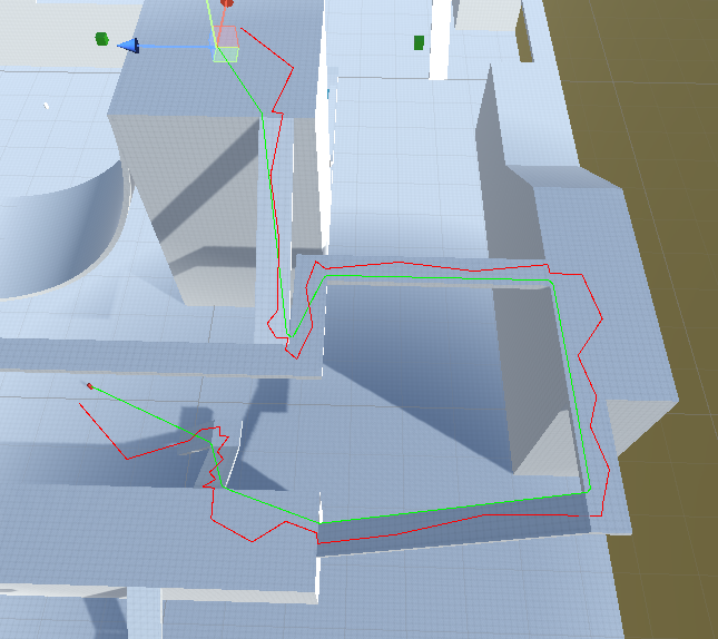 XcryptG's tweet photo. Devlog #15 (Chapter Enemy AI):
I've been implenting path correcting/funneling, which takes the raw path output from the navmesh and converts it into a more optimal and aesthetic straight path.
#indiegame #gamedev #indiedev #madewithunity https://t.co/LMaVQUfpE1