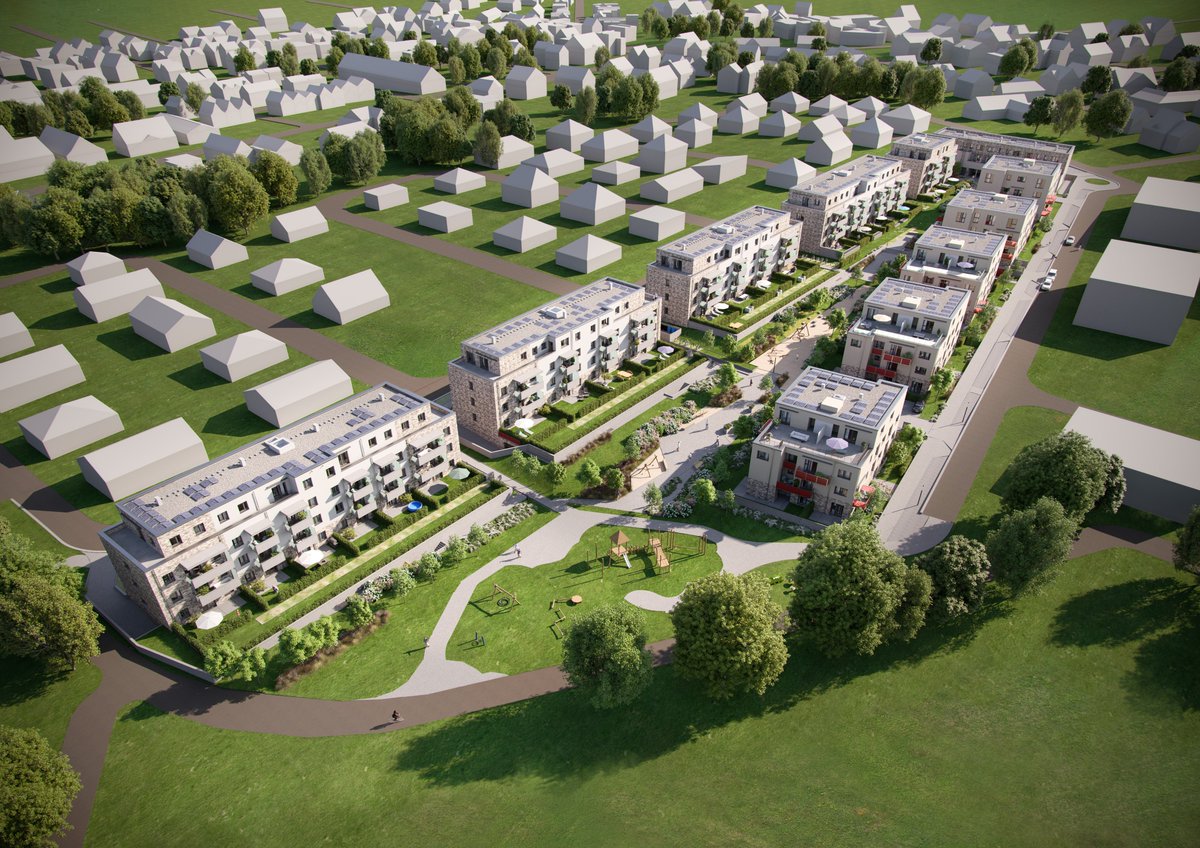 Zwei ambitionierte Projekte der #Wohnungsgesellschaft Neuland schaffen &gt;370 moderne Wohnungen! Sie kooperiert dabei mit SOLARIMO, um leistungsstarke Solaranlagen auf Neubauten zu bringen &amp; Mieter*innen an #Energiewende zu beteiligen. 

Coptyright: NEULAND Wohnungsgesellschaft mbH