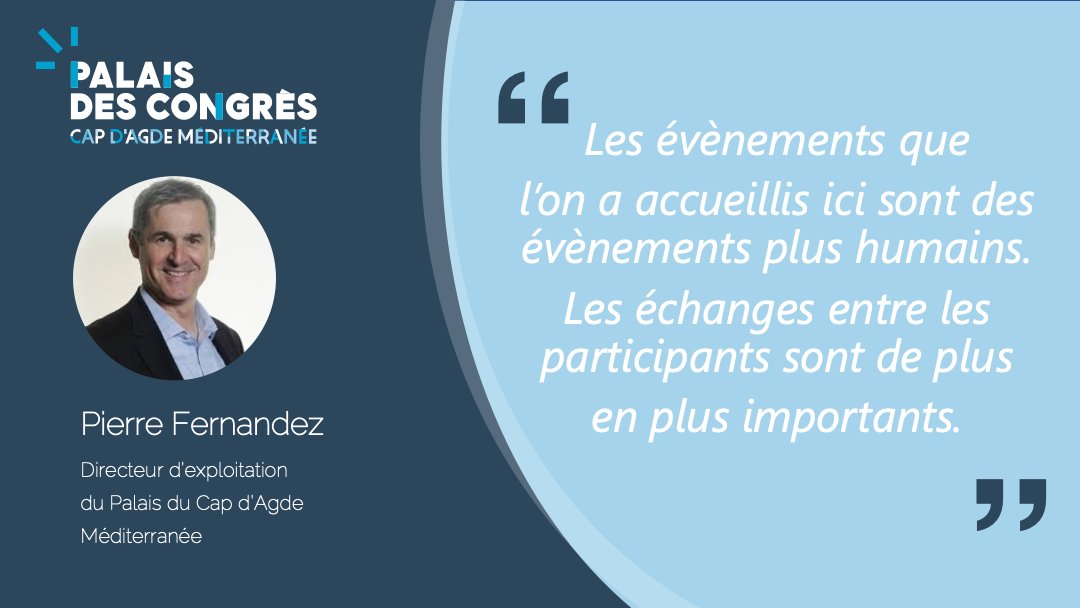 Le Cap d'Agde: cette nouvelle destination du Tourisme d'Affaires est un lieu idéal pour y réaliser son évènement MICE comme l'explique Pierre Fernandez, Directeur d’exploitation du Palais des Congrès Cap d'Agde Méditerranée.

 #MICE #event #eductour #Capdagde