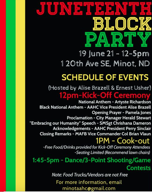 dem_castND's tweet photo. In Minot, ND, Juneteenth, June 19. https://t.co/Q1iXQs7em1