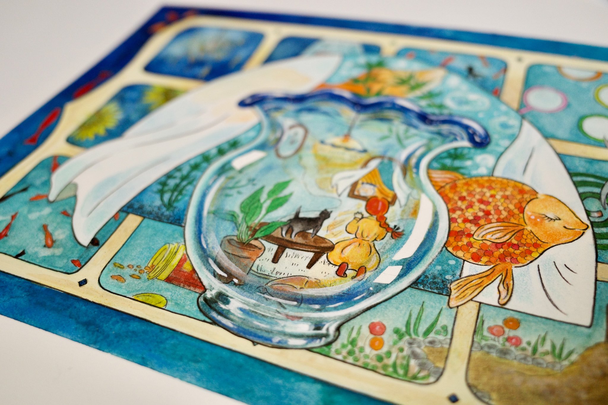 りこぱん 絵 何時かの金魚鉢 古道具の金魚鉢が忘れられなかったので 絵に描きました 縦長が珍しい金魚鉢でした イラスト 絵 水彩 金魚 金魚鉢 画像だけで夏を感じさせる選手権 イラスト好きさんと繋がりたい T Co Zzdypkfa