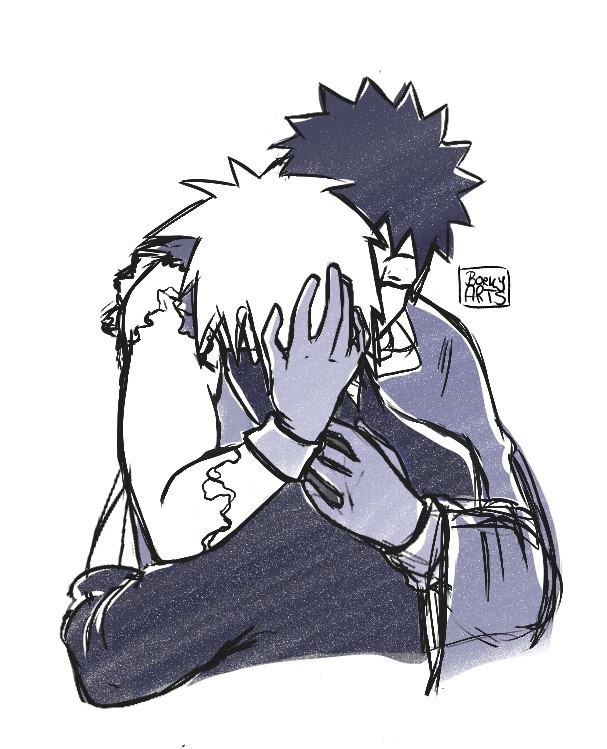 Kakashi is hugging obito 😢  Kakashi, Kakashi and obito, Anime