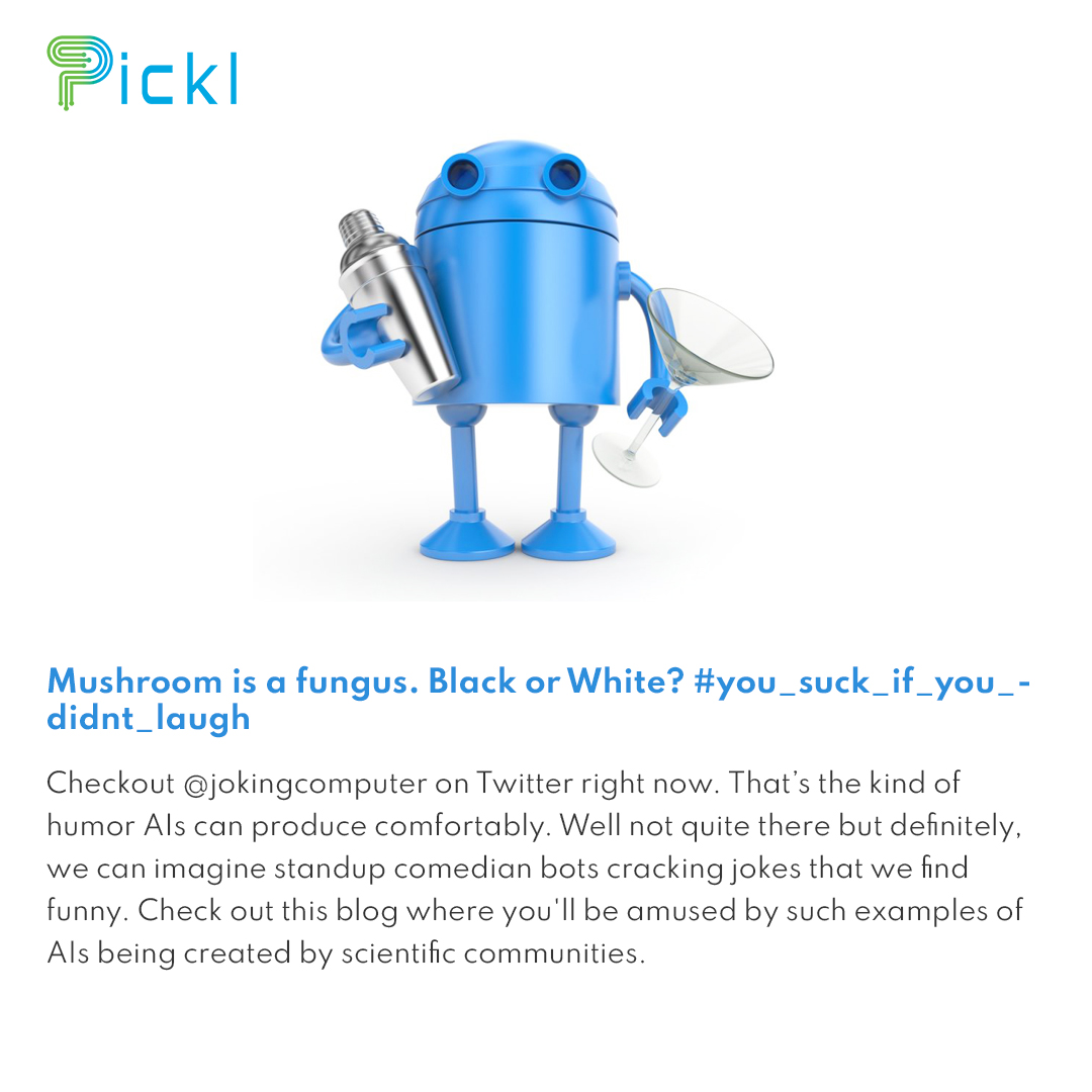 TransOrg's tweet photo. Robots are going to take over the world. Really?
Well no, we often overlook the magnificent things that AIs, like humans, can now accomplish, some of these are creating art, humor, music, writing novels...  Cool, right?
Read to find out on how AI does it: https://t.co/BC4SNGLA6N https://t.co/pv55toynXw