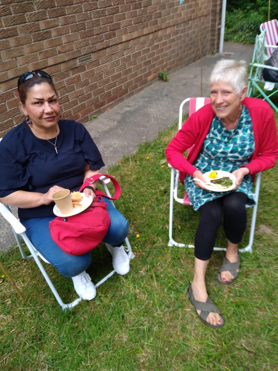 WestEndRefugee's tweet photo. Great to celebrate @RefugeeWeek in our garden this week, bringing people together in a safe space 😃 #WeCannotWalkAlone
 This is #whoweare 🧡🧡🧡 #TogetherWithRefugees https://t.co/bkuqgra2li