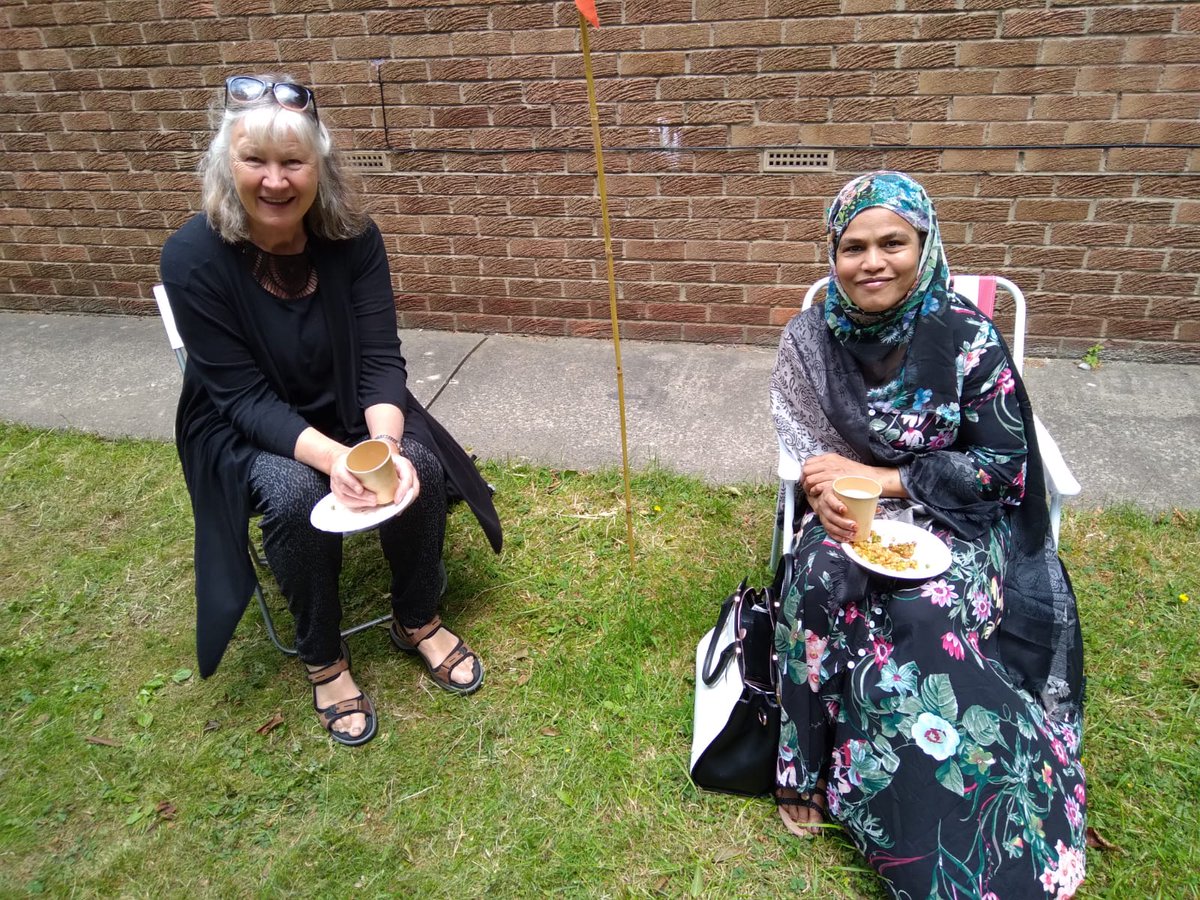 WestEndRefugee's tweet photo. Great to celebrate @RefugeeWeek in our garden this week, bringing people together in a safe space 😃 #WeCannotWalkAlone
 This is #whoweare 🧡🧡🧡 #TogetherWithRefugees https://t.co/bkuqgra2li