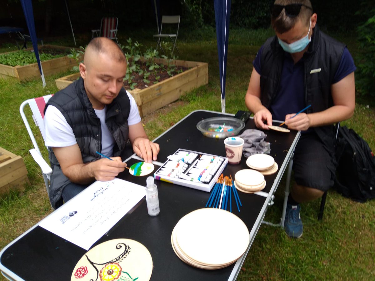 Great to celebrate <a href="/RefugeeWeek/">Refugee Week 🧡</a> in our garden this week, bringing people together in a safe space 😃 #WeCannotWalkAlone
 This is #whoweare 🧡🧡🧡 #TogetherWithRefugees