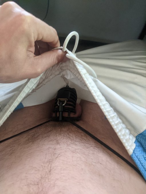 Day 3 in chastity. I figured if I'm not using it, might as well lock it up.  Who wants to buy the key