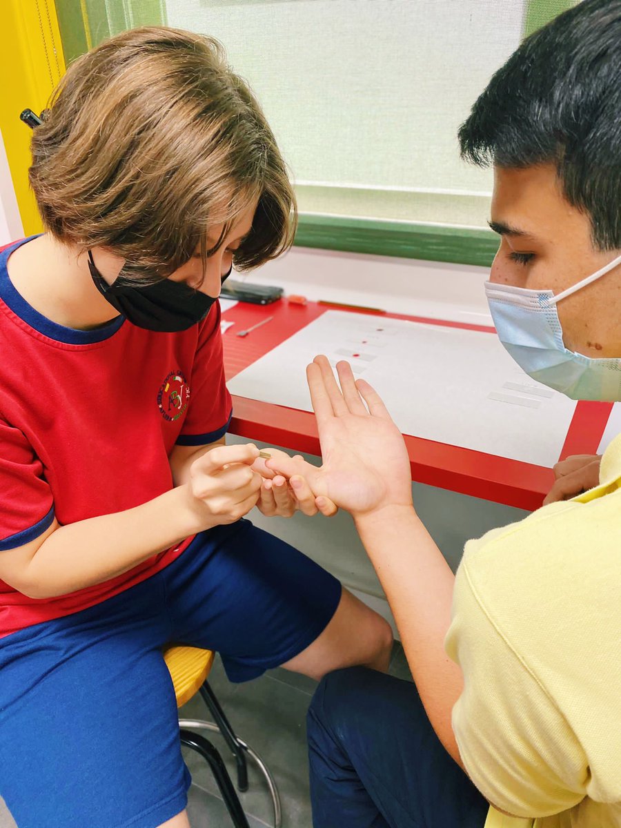 ColegioBristol's tweet photo. ¿Conocéis vuestro grupo sanguíneo🩸?Nuestros alumnos de 4º ESO sí 👍🏻. Han hecho una práctica de laboratorio en Biología para conocerlo con pequeñas muestras de su sangre y sueros Anti-A, Anti-B y Anti-D. Todas sus fotos ya en fototeca 📷. #gruposanguineo #labpractice #laboratorio https://t.co/kMCV9hatGu