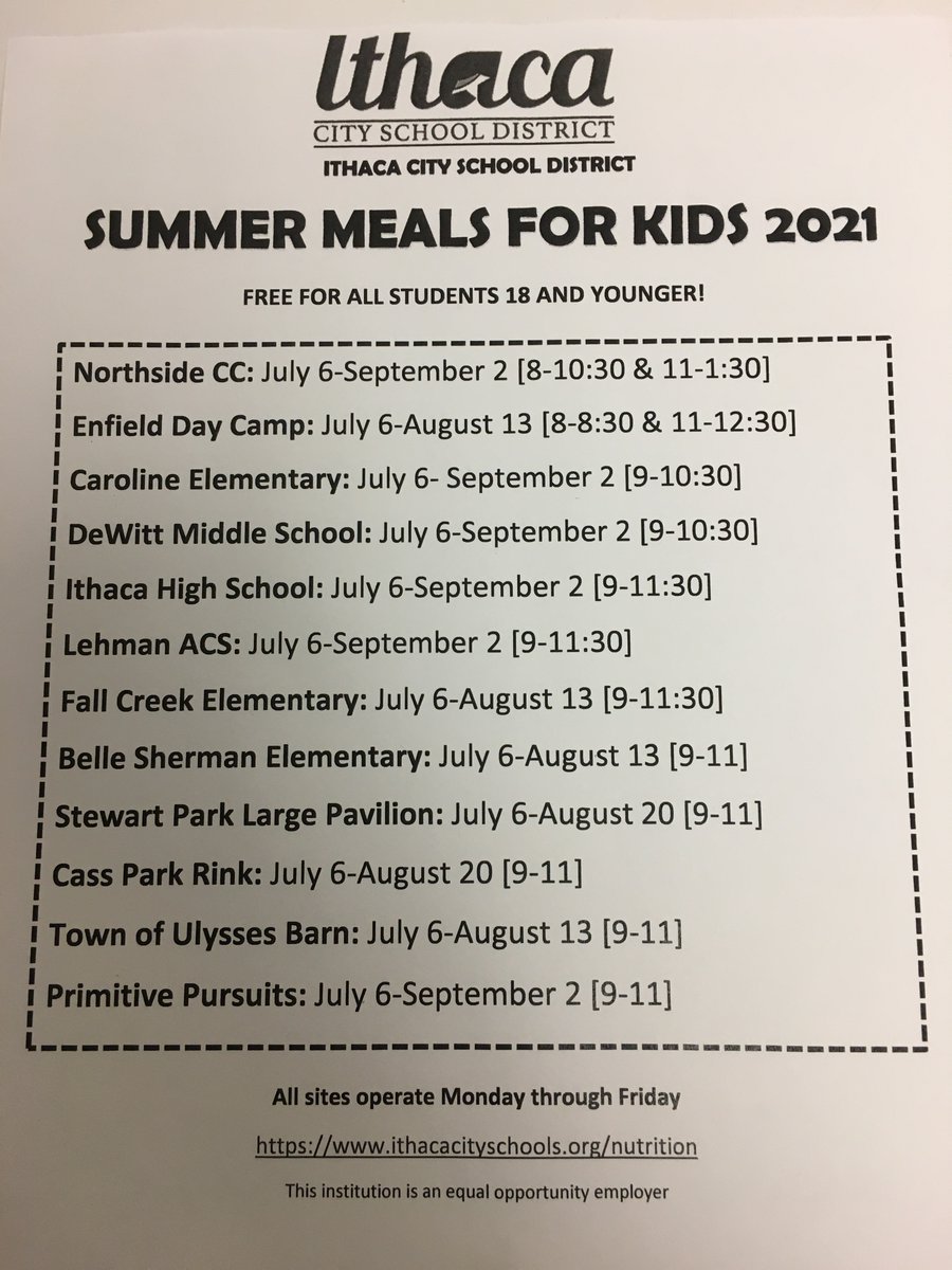 Summer Meal Information 😍