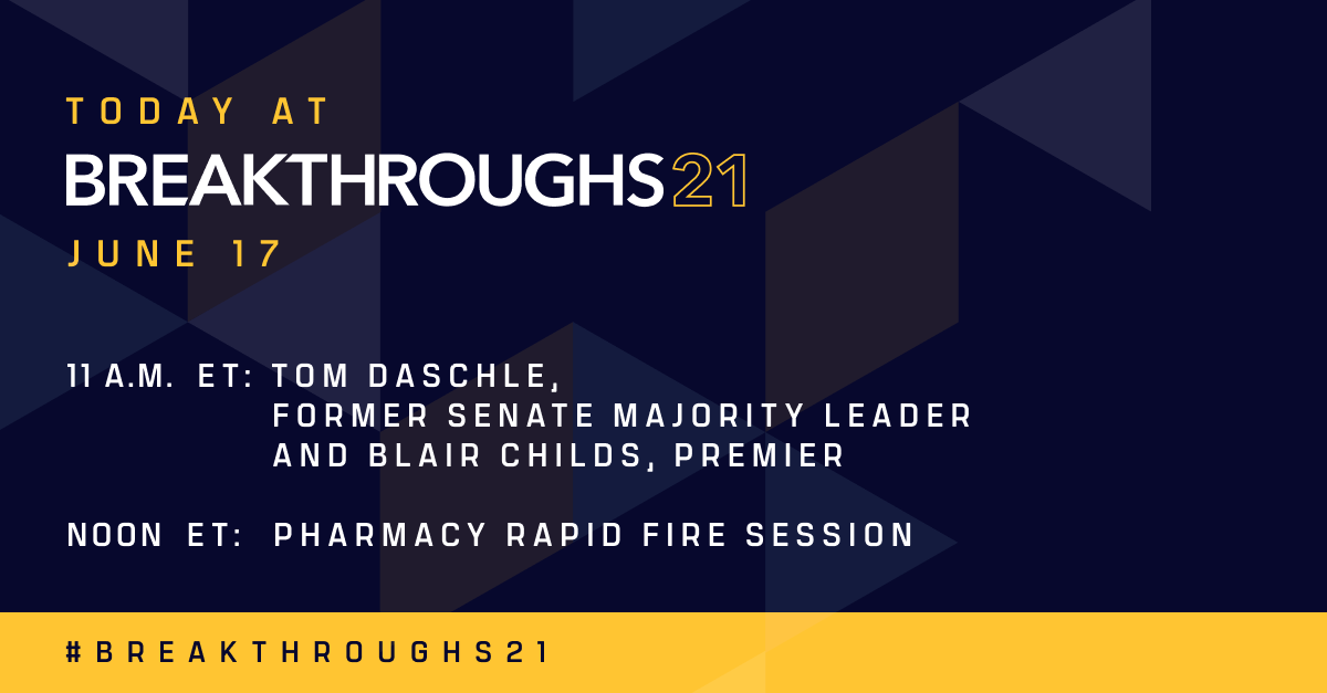 PremierHA's tweet image. Welcome to day 4 of #Breakthroughs21! We’re kicking it off with a look to the future – the future of #healthcare in a Biden Administration and a democratic Congress to start, followed by the future of pharmacy. Will you be joining us?