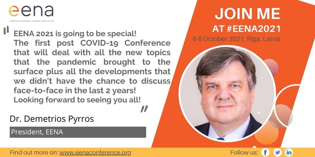 Why participate at #EENA2021? Our president, <a href="/dpyrros/">Demetrios G. Pyrros</a>, shares his opinion on why you should #joinUs.

And you? Why are you joining us? Let us know! 
🟩To expand your knowledge
🟧To network
🟪To discover the latest solutions in the market