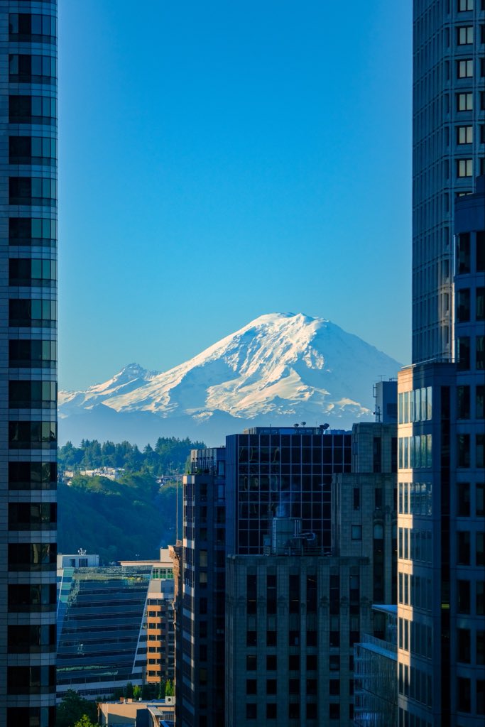 tatsvc's tweet photo. Hawaii is cool and all that, but have you ever seen a glaciated volcano through a city skyline!? 😍 oh how I’ve missed this view! https://t.co/E1ZmmUWbvM