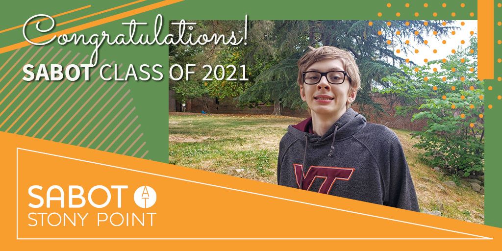 Congratulations to the Sabot #Classof2021! Meet Spencer, who came to Sabot in 5th Grade. Next year, he'll begin his high school career at Trinity. His interests outside school include coding and cross country.