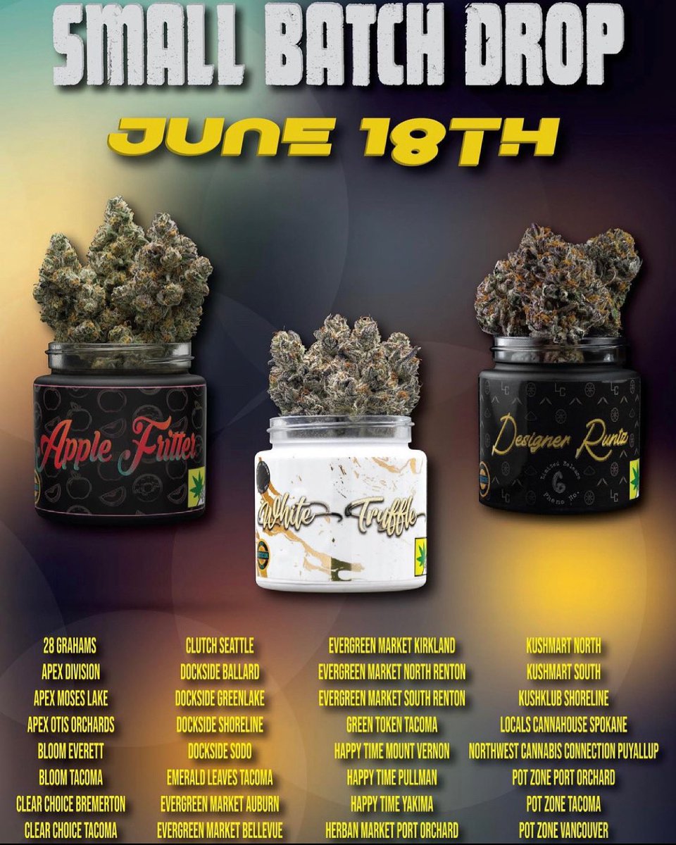 Small Batch drop this FRIDAY !

From @liftedcannabiswa 💥