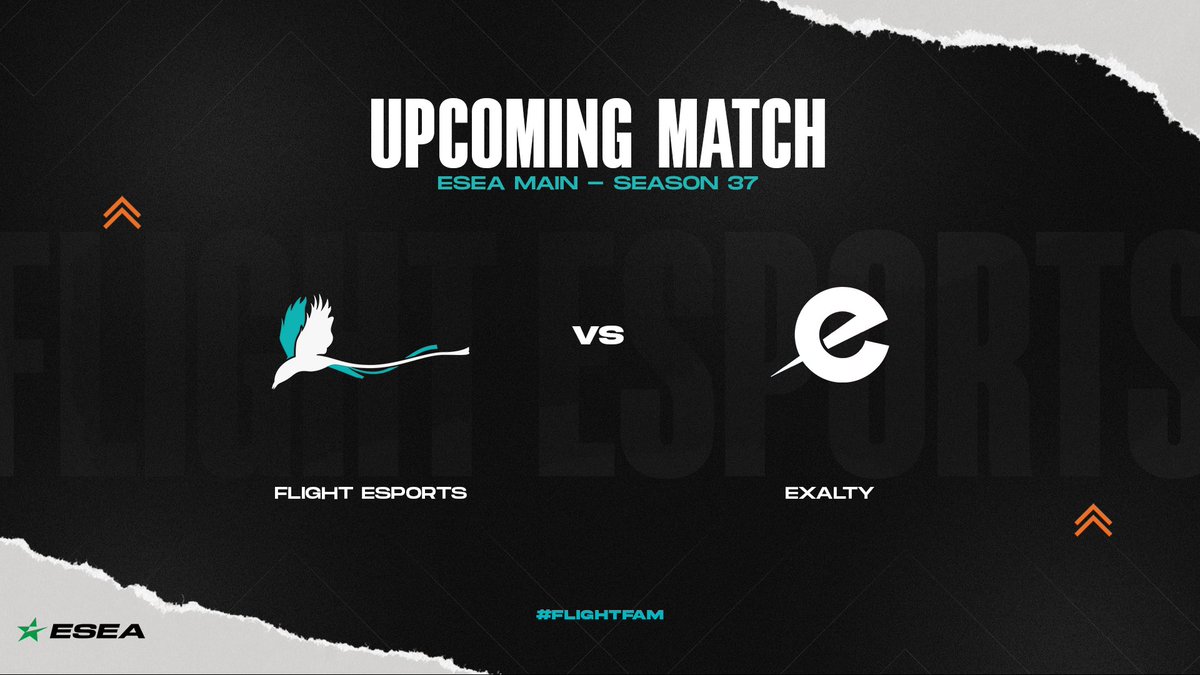 Looking to secure our 5th <a href="/ESEA/">ESEA League</a> Main victory of the season tonight!

🆚️ <a href="/Exalty_FR/">Exalty</a>
⏰ 20:00 BST
🗺 Overpass
🎙 <a href="/Antpoolio/">Anthony Abel</a>
📺 twitch.tv/Flight_Esports

#FlightFam🐦