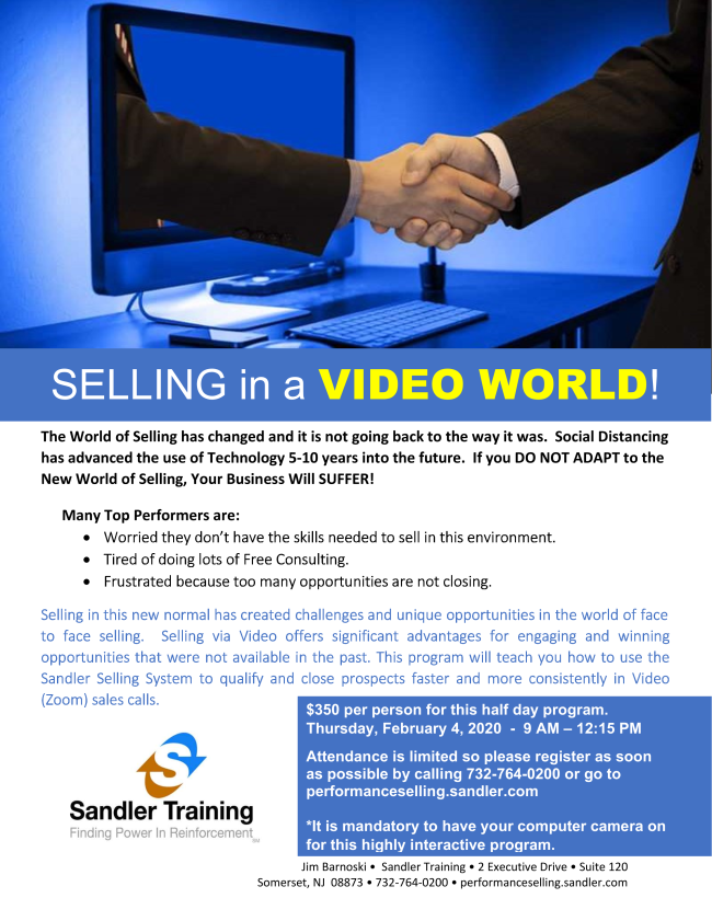 JimBarnoski's tweet photo. In case you missed it!  2 hour Executive Briefing - Selling Strategies in the Hybrid World of Virtual and Live - June 30th. Call 732-764-0200 to register https://t.co/dAHPV9PfAJ https://t.co/r9eWDpf2Ip