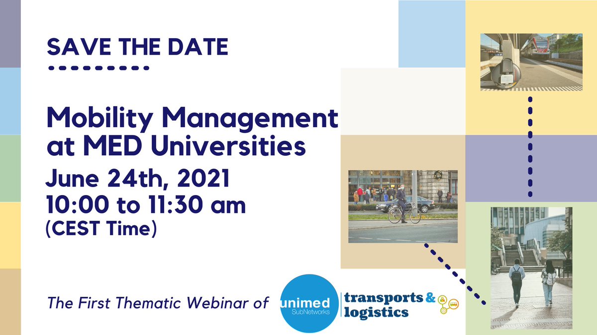 unimed_network's tweet photo. 📣June 24th, 2021 #Mobility Management at MED Universities: the I° Thematic Webinar of #UNIMEDSubNetwork on #Transports&Logistics
📍Register here 👉https://t.co/JgG6GitTLk
ℹ️ https://t.co/aFnvCj9BOw
#30YearsUNIMED
@marcelloscalisi @GiuseppeInturri @MatteoColleoni1 @MTMariaATT https://t.co/nbRH1OrOTs