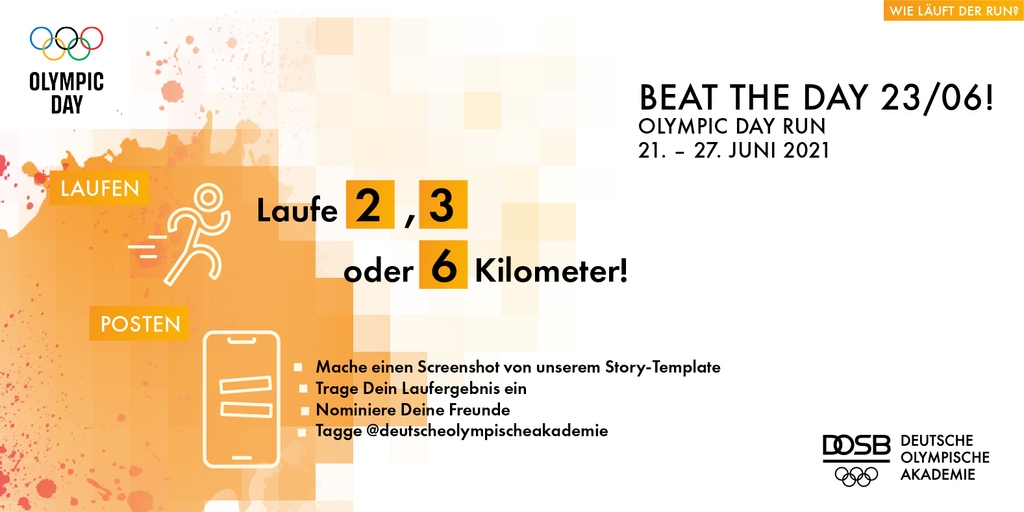 DeuOA's tweet photo. Ab Montag geht's los❗ 🥳
Beat the day 23/6 - laufe 2️⃣, 3️⃣ oder 6️⃣ km. 🏆
ℹ️ Weitere Informationen zum Olympic Day Run 2021: https://t.co/p9MYtcI7yO
#edeka #teamedeka #wirliebenlebensmittel #reifeleistung https://t.co/wA5G3ZiAht