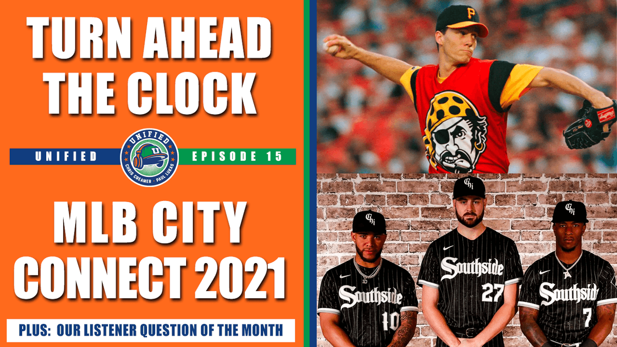 unifiedcast's tweet photo. We're back! In our new episode, we look back at MLB's 1999 "Turn Ahead the Clock" promotion (which supposedly represented the year 2021!). Plus we assess MLB's City Connect uni program &amp; have our listener-submitted question.

Listen/watch options here: https://t.co/sz1fL3f5R8 https://t.co/qFD76DAvEY
