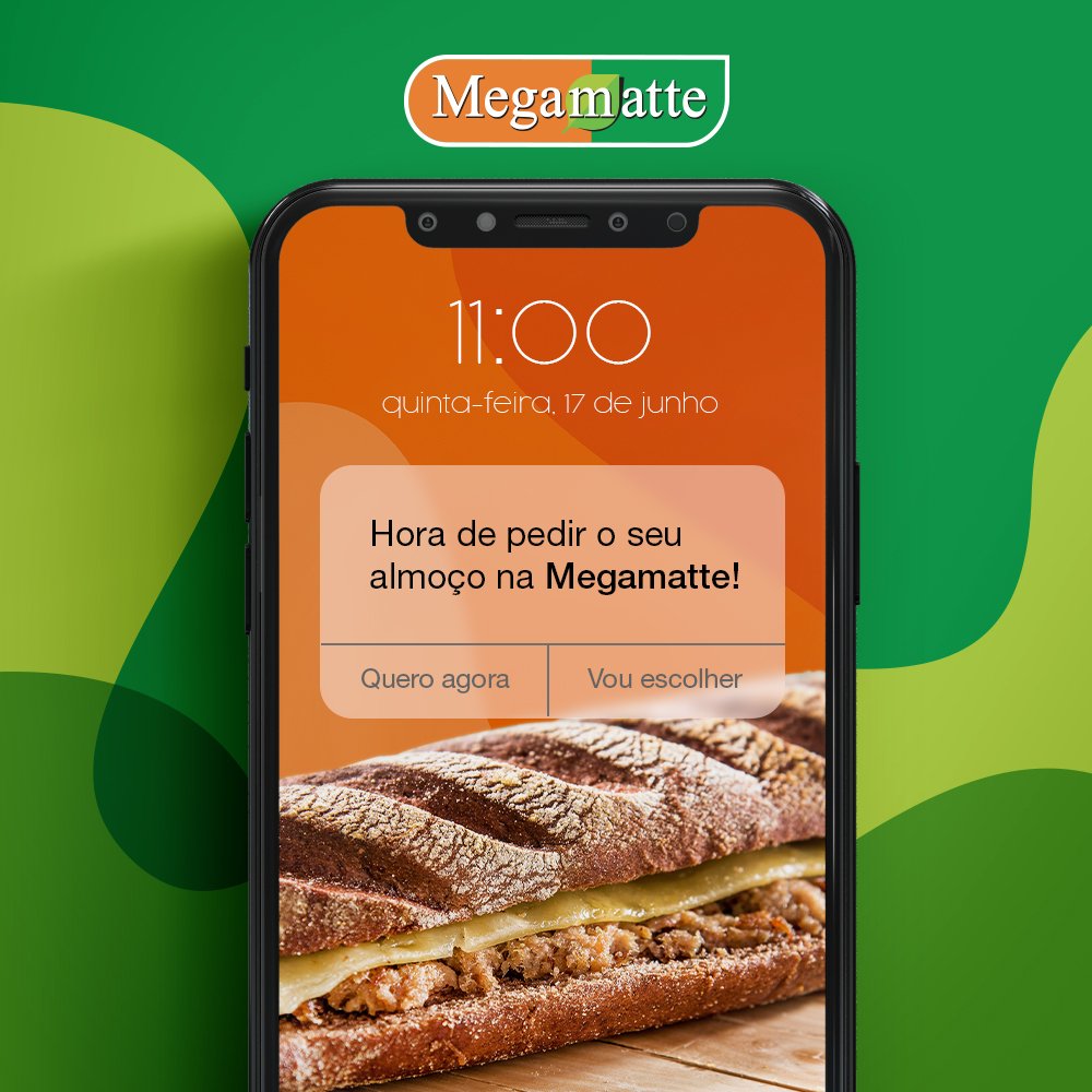 redemegamatte's tweet photo. Uma notificação dessas, a gente não deixa pra depois! A linha de sanduíches gourmet aqui da #MegaMatte é a melhor pedida para o seu almoço hoje. A dúvida vai ser a bebida para acompanhar. Você é do time do mate ou do time do suco? 💚
#VemDeMega #MegaLovers #MegaAlmoço https://t.co/U6davX0Rrq