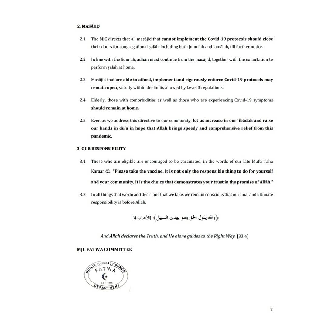 Muslim Judicial Council tweet media