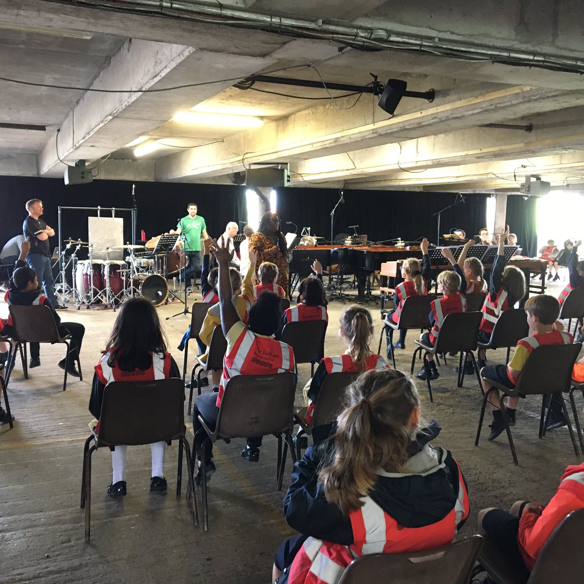 BoldEverywhere's tweet photo. @TheBelham are at the site today listening to a preview of tonight’s live performance at @BoldTendencies 😍 https://t.co/UHEfYZlXoO