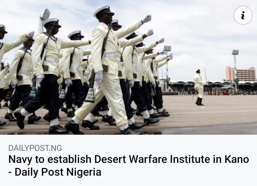 TRUTH remains that one of the worst calamities ever to befall any man or beast, is be born a #Nigerian. For 60 whole years, no stable electricity, no running water, cows roaming the streets, now NAVY in the desert.

Indeed, ‘God punish you’ comes  in different guises.#HellOnEarth