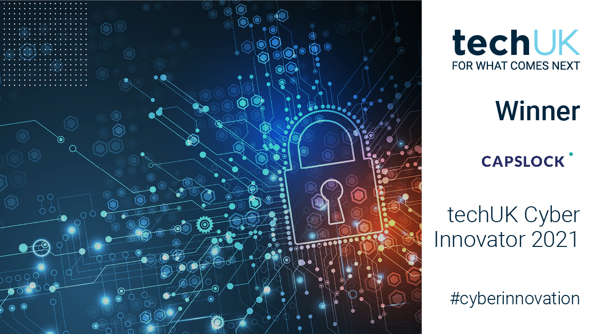 The first of our joint winners at today's #CyberInnovation Den are <a href="/CAPSLOCKCyber/">CAPSLOCK</a> an educational organisation that re-skills adults into cyber professionals entirely online. Find out more at capslock.ac/our-story/