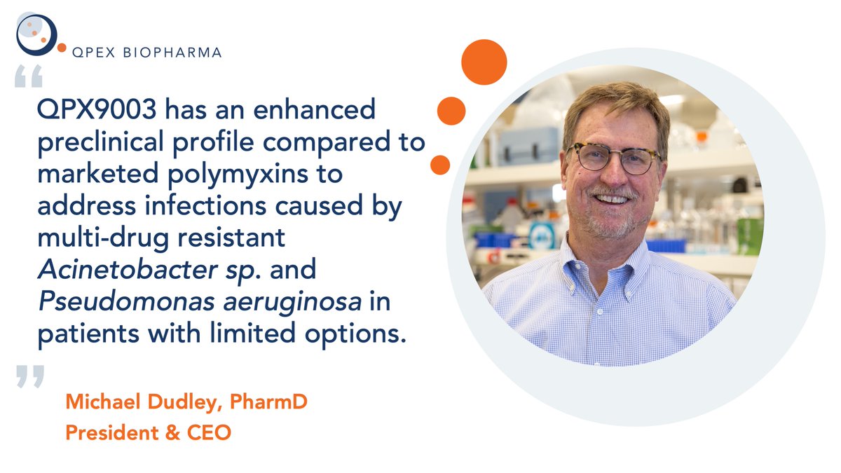 The antibiotics colistin and polymyxin B discovered over a half-century ago are associated with toxicity and poor efficacy. Today we announced the initiation of a Phase 1 study of a next gen synthetic polymyxin, QPX9003 qpexbio.com/qpexbiopharmaq… #AMR