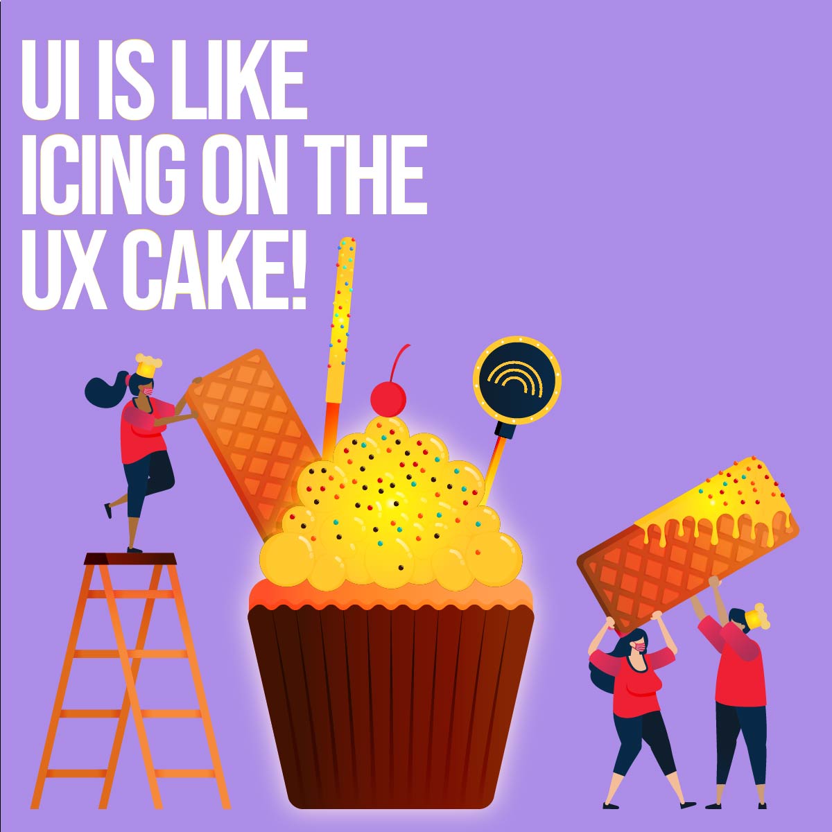 conceptlz's tweet photo. #UI is like the icing on the #UX cake!  

UX and UI  go firmly hand in hand. Imagine UX to be the shape of the cake, the softness &amp; that yummy hidden chocolate between the layers.  UI is the aesthetics that make's that cake attractive to look at. It's the icing!

#uxd #dubai https://t.co/doH1o8WXAK