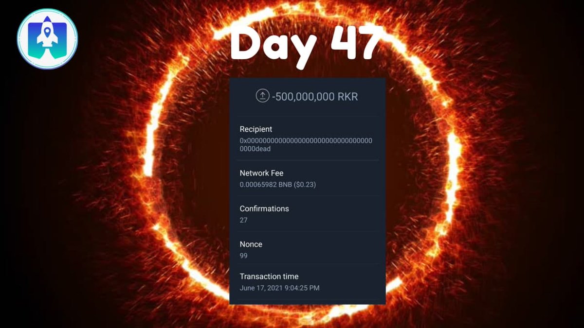 RocketRide_RKR's tweet photo. 📢BREAKING
🔥BURN Again Day47🔥Dev wallet going to burned 500m RKR to dead address continuously reach 100 days. Ideology behind the burn is to reward holder with more RKR DAILY!🚀
Telegram:https://t.co/8QdEBXzG7L
https://t.co/JRsaRDfra7
#Binance #Pancakeswapv2 #Bitcoin https://t.co/Dz8fIscxpe
