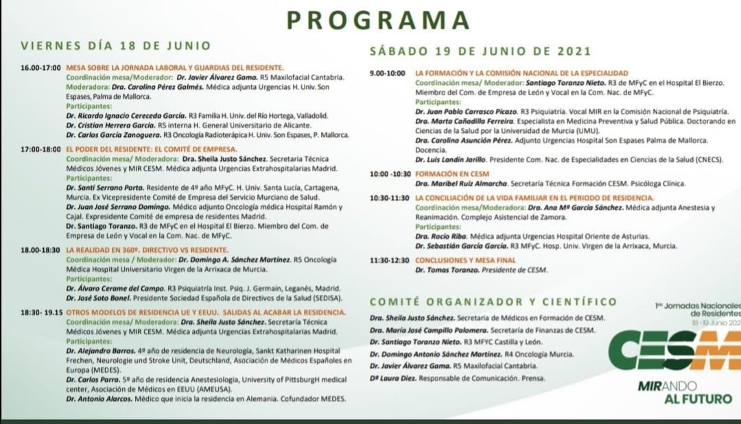 📍ULTIMA HORA DE INSCRIPCIONES

🚨Debido a la alta demanda en el día de hoy para participar en las Jornadas Nacionales de Residentes <a href="/cesm_sindicatos/">CESM</a>:

✅Abrimos un plazo extraordinario hasta mañana a las 12:00.

Muchas gracias por el interés. Recibiréis contraseña
Hasta mañana!