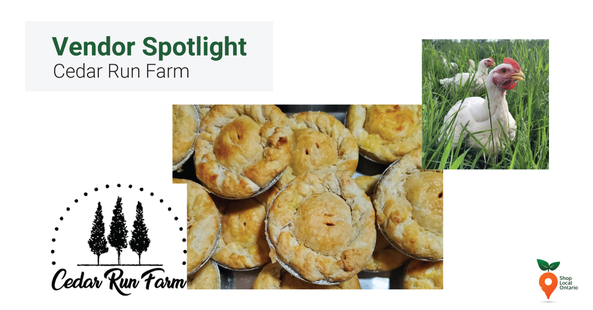 ShopLocalONT's tweet image. Today's vendor spotlight goes to Cedar Run Farm out of Brockville! If your looking for a meal idea well Cedar Run Farm has you covered. Get some amazing locally made chicken pies and be amazed. Shop now at ecs.page.link/PiiFj 

 #VendorSpotlight #chickenpie #chicken #pies