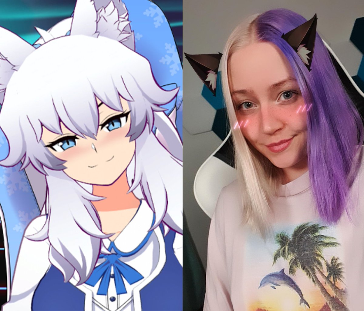 「COLLAB TIME! 🐺💙 Live nooow https//t」Lumi 💙 Vtuberのイラスト