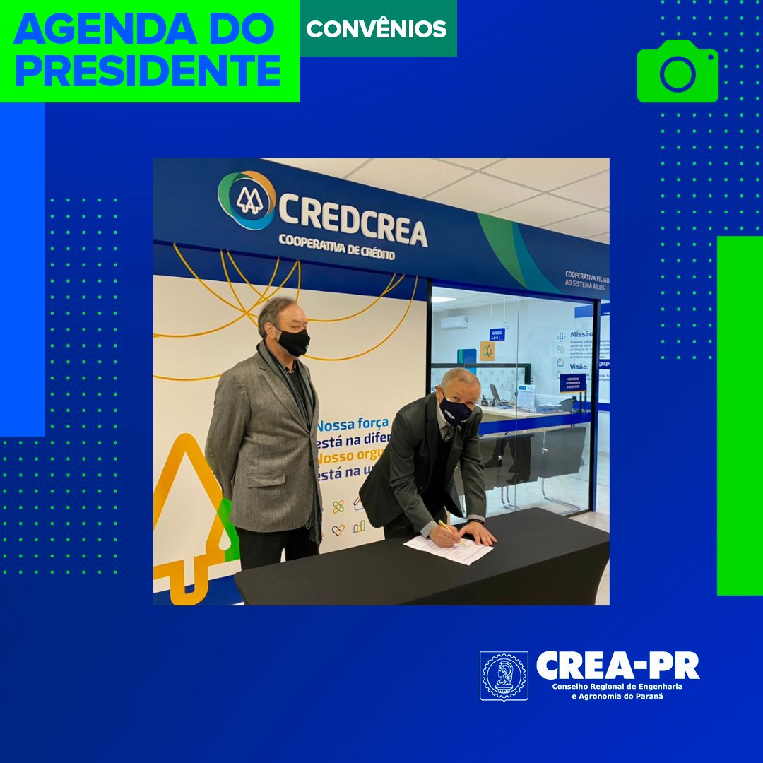 CREA_PR's tweet photo. Nesta manhã de quinta-feira (17), o presidente do Crea-PR, Eng. Civ. Ricardo Rocha, realizou a assinatura de dois convênios. Um com a Cooperativa CredCrea e outro com a ABCP - Associação Brasileira de Cimento Portland. Saiba mais em nosso Facebook.
#crea #creapr #presidente https://t.co/LJTD6zY9tC