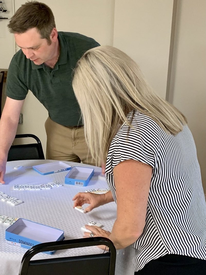 PRCTC_Supt's tweet photo. Great day working and learning with the @PickawayRossCTC Administrative team. Lots of discussion on culture/climate and we had to do the spy domino game as taught to me by @BASA_Supt at #OSLI33. I won’t tell you which team won, but l bet @LisaDetty does. https://t.co/T764fiXP2V