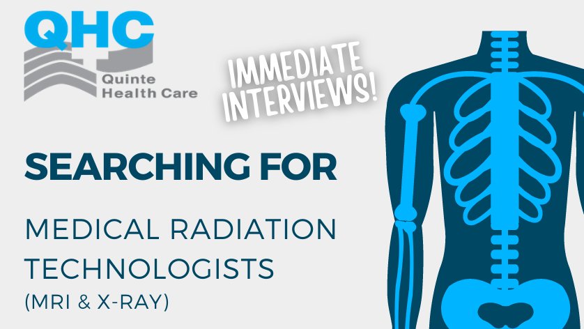 QuinteHealth's tweet photo. We need your help in the search for Medical Radiation Technologists! #sharingiscaring #jointeamqhc #immediateinterviews https://t.co/Zeu6eNPZba