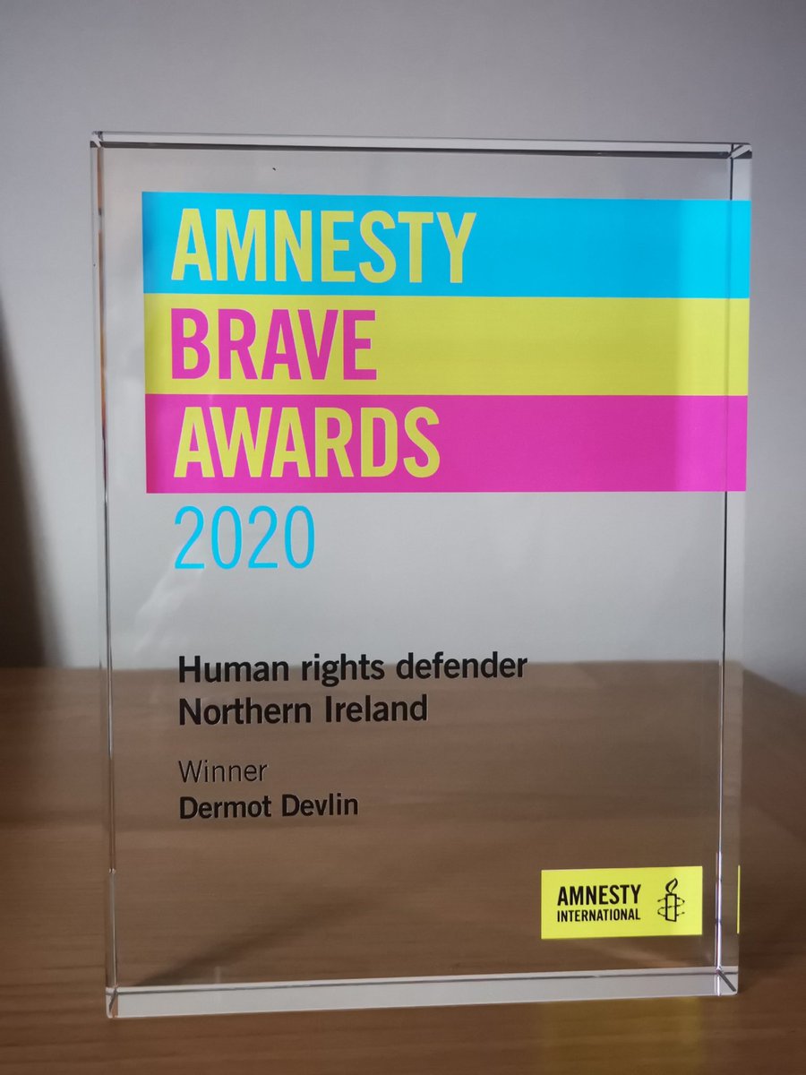 This evening my <a href="/AmnestyUK/">Amnesty UK</a> Brave Award 2020 for Human Rights Defender Northern Ireland arrived.

It is a great honour to receive this award and I'm humbled by this recognition.

Thank you all you have supported me and have faith in me. 💜❤️💙

#DisabilityTwitter #HumanRights