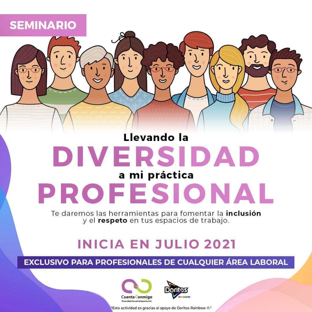 Cuenta Conmigo (@cuenta_conmigo) on Twitter photo Te brindamos las herramientas para que incluyas la diversidad en tu práctica profesional. Si trabajas en el área de salud, educación, recursos humanos o trabajo comunitario esta convocatoria es para ti. Esta actividad es gracias al apoyo de <a href="/Doritos_Mx/">Doritos Mx</a> ® Rainbow. Pre-registro👇 Te brindamos las herramientas para que incluyas la diversidad en tu práctica profesional. Si trabajas en el área de salud, educación, recursos humanos o trabajo comunitario esta convocatoria es para ti. Esta actividad es gracias al apoyo de <a href="/Doritos_Mx/">Doritos Mx</a> ® Rainbow. Pre-registro👇