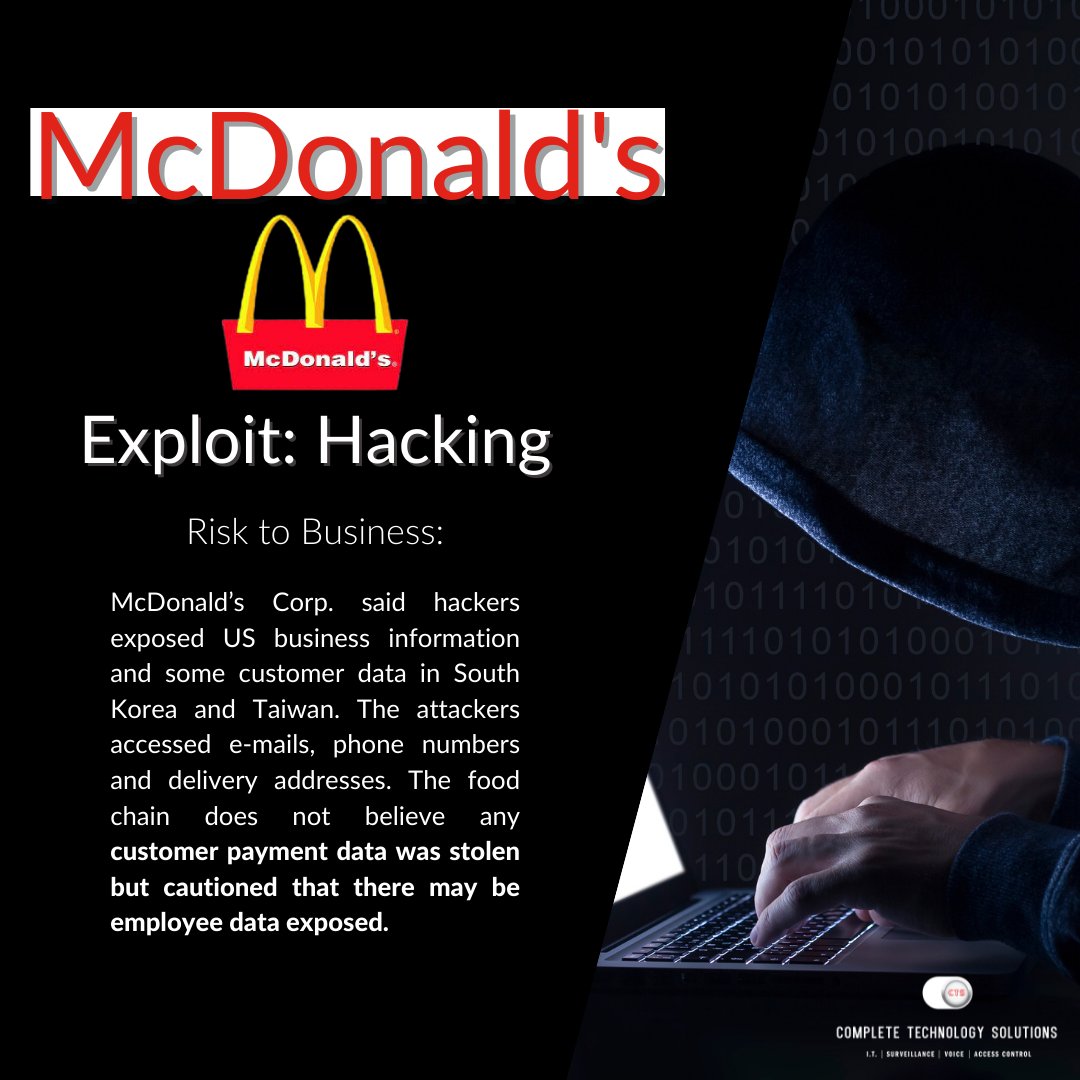 ctscomplete's tweet photo. Cybersecurity breaches occur every 39 seconds. Last week’s victims (including Turbo Tax) may surprise you😲. Is your business prepared? Let us help build an integrated cybersecurity strategy tailored to your needs, ensuring your business is safe &amp; secure: https://t.co/UWPZtzo7CI. https://t.co/nBluvMQNnd