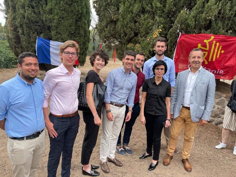 BenjaMercurio's tweet photo. Belle journée de campagne hier à Montpellier puis Agde, où @datirachida et @AurelienPradie ont rencontré les syndicats de policiers puis un très beau meeting à Agde où @PradieOccitanie a démontré qu’il était le seul candidat à pouvoir changer l’#Occitanie les 20 et 27 juin https://t.co/GP25RkeF2y