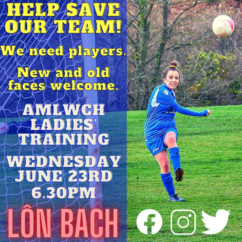 amlwchtownfc's tweet photo. Help save Amlwch Town FC Ladies.
Our Ladies are facing a tough battle to remain in the league. Attempts to recruit a new head coach and enough players have so far been unsuccessful.
For more info, please contact @aidyglo
More here: https://t.co/61ndX8bCyL
@cazzielewis87 https://t.co/9ZPlaAeUfX