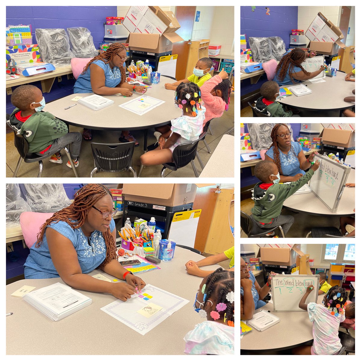 LiteracTcher's tweet photo. ASAP Summer Reading Camp is in full effect at Hayes @k8_school πβΊοΈπ€©#SPIRE #SoundSensible #wordbuilding #segmenting #blending #iReady #rhyming #sentencesegmentation @AlabamaAchieves @Alabama_Reading @BhamCitySchools https://t.co/xEishoZIMR